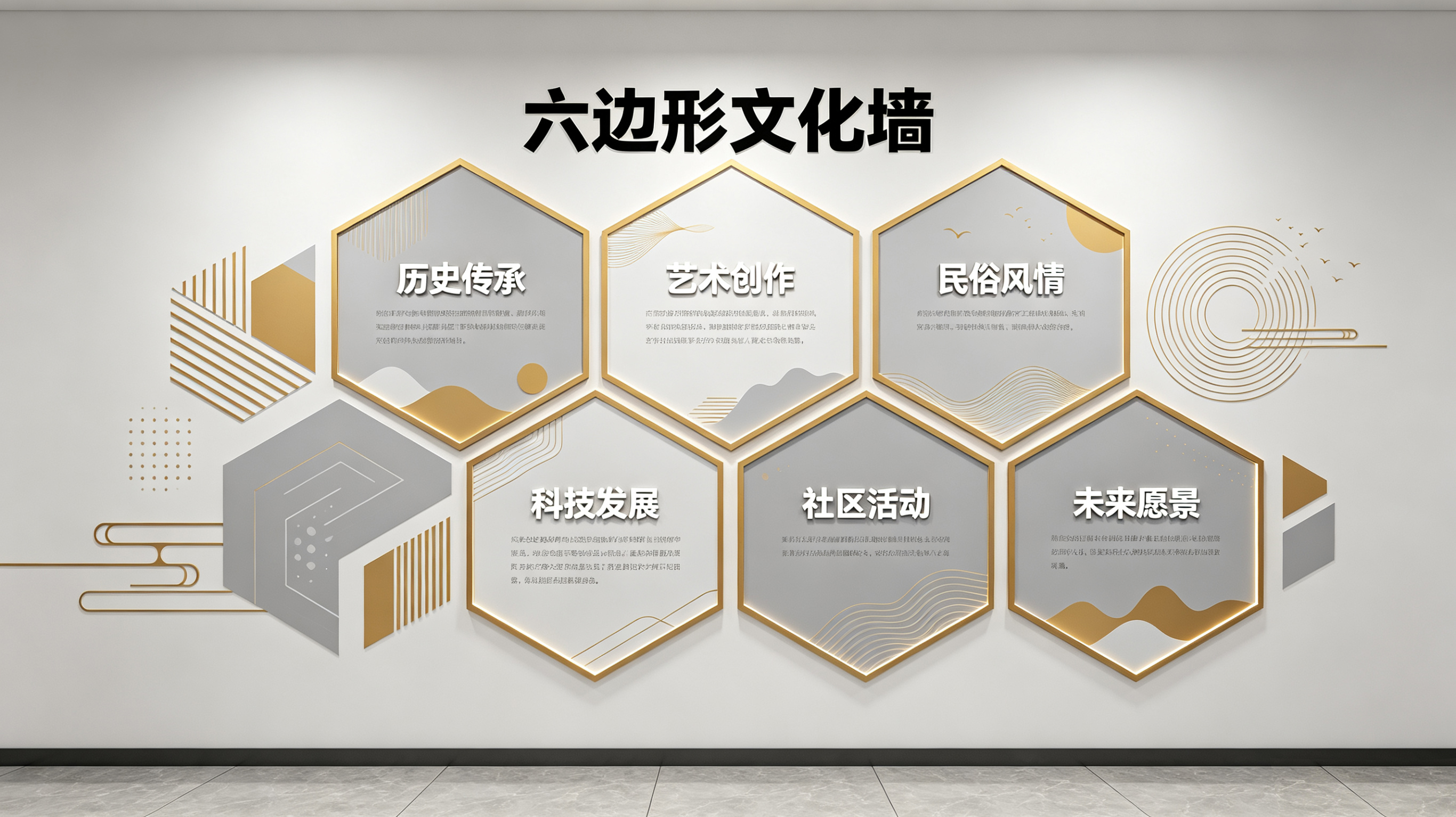  太仓企业文化墙 | 六边形信息美学